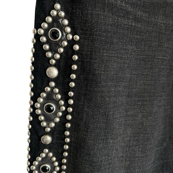 RRL Double RL Studded Selvedge Western Slim‎ Fit Jeans Mens 31X29 Biker Rock Y2k - Picture 6 of 16